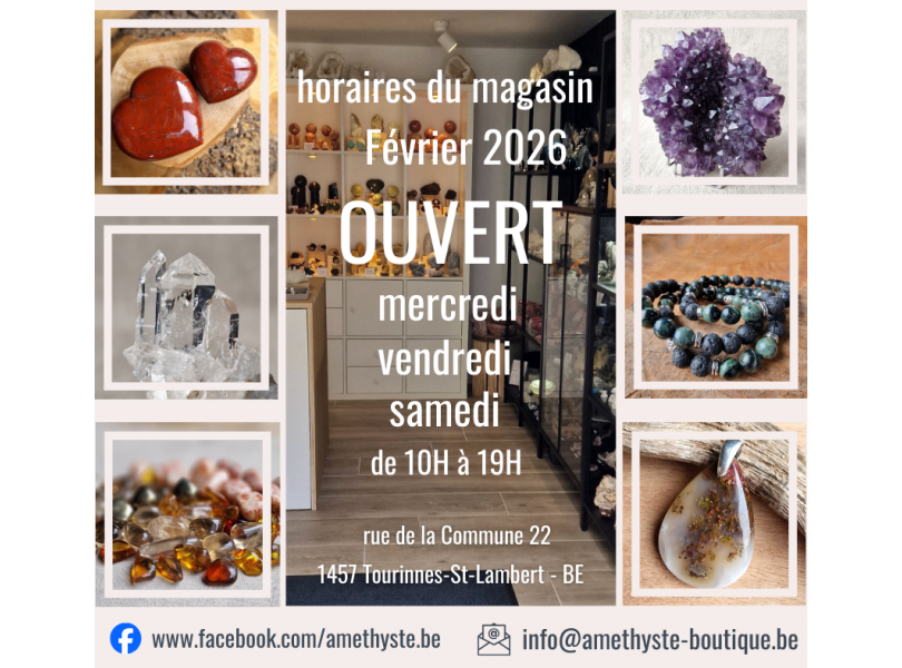 L'Améthyste.be - horaires février 2026 L'Améthyste.be - horaires février 2026