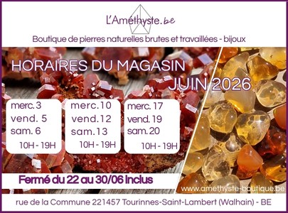 L'Améthyste.be - horaires juin 2026