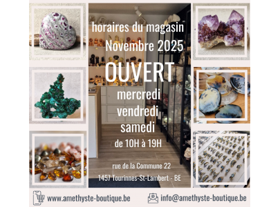 L'Améthyste.be - horaires novembre 2025